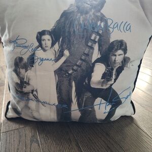 Star Wars Black White Blue Signature Accent Pillow